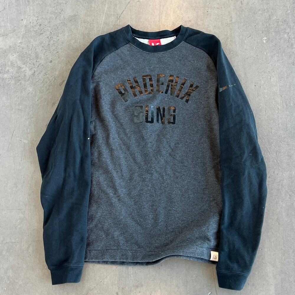 Vintage Y2k Nike Phoenix Suns Grey Black Longsleeve Two Tone Nba Tee Medium
